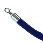Barrier Blue Velour Rope With Chrome Clips