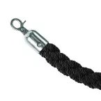Barrier Black Twisted Rope With Chrome Clips