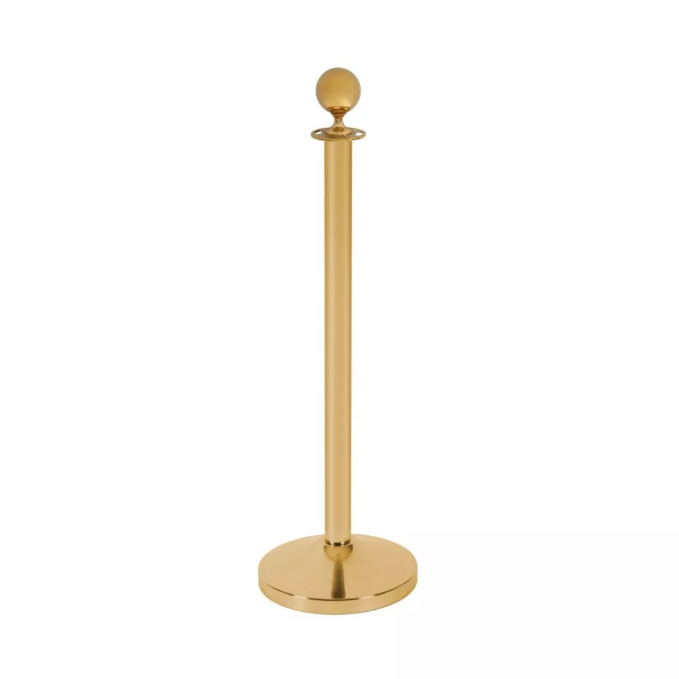 Barrier Gold Rope Stand With Ball Top