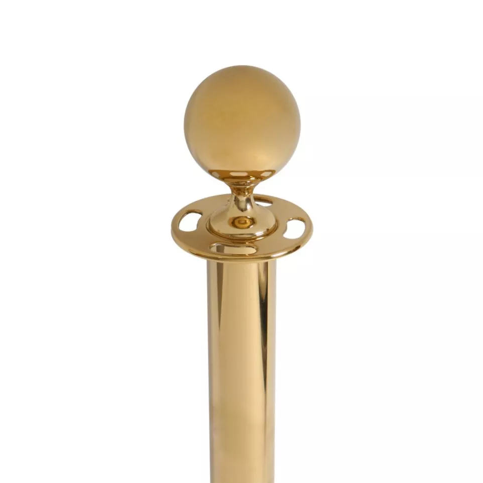 Barrier Gold Rope Stand With Ball Top