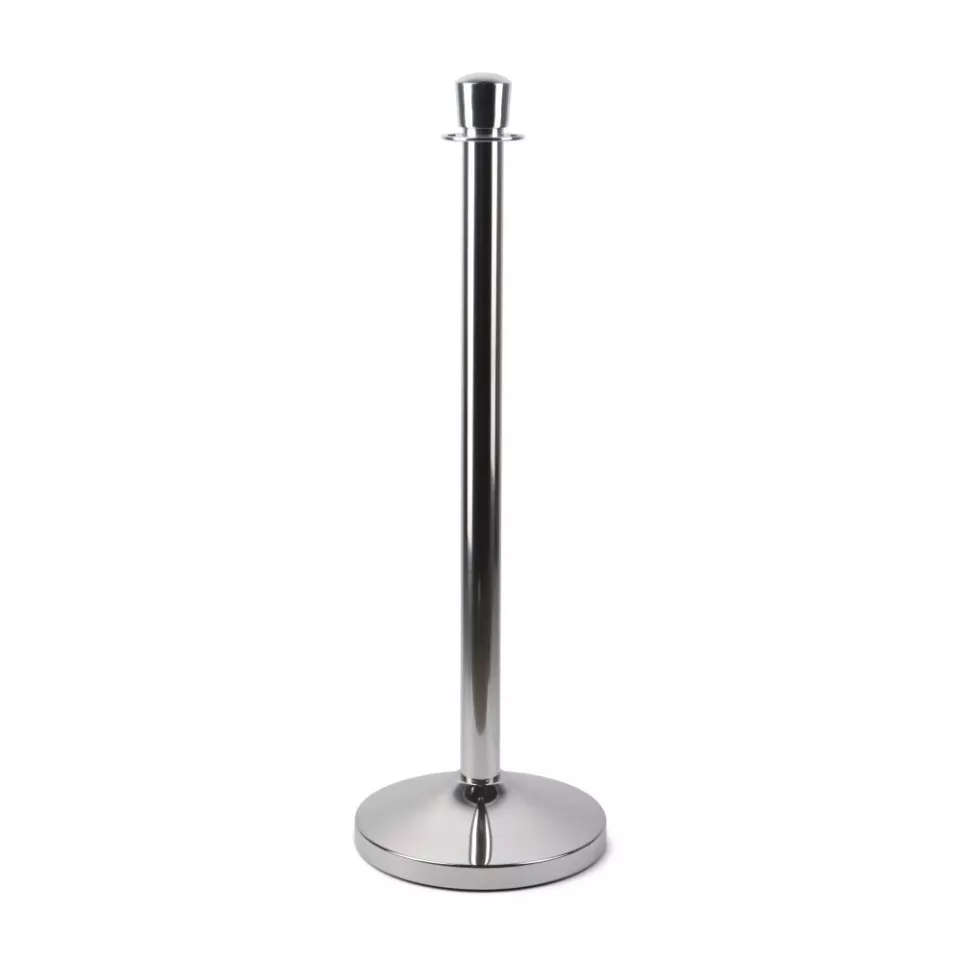 Barrier Chrome Rope Stand With Dome Top