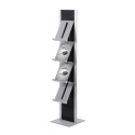 Brochure Rack Totem Black With Steel Brochure Shelves