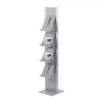 Brochure Rack Totem Silver With Steel Brochure Shelves