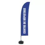 Beach Flag Budget Wind Complete Set Test Lokatie Blauw Frans