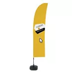 Beach Flag Budget Wind Complete Set Click & Collect Geel Frans  ECO printmateriaal