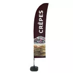 Beach Flag Budget Wind Komplett-Set Crêpes Français ECO