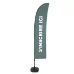 Beach Flag Budget L Set WT Sign In Grey FR I598 ECO