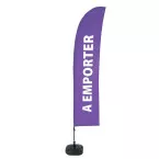Beach Flag Budget Wind Komplett-Set Emporter Violet Français ECO
