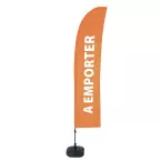 Beach Flag Budget Wind Komplett-Set Emporter Orange Français ECO