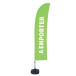Beach Flag Budget Wind Komplett-Set Emporter Verte Français ECO