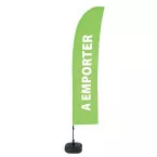 Beach Flag Budget Wind Komplett-Set Emporter Verte Français ECO