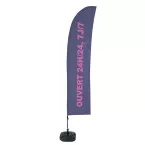 Beach Flag Budget Wind Komplett-Set Ouvert 24/7 Français ECO