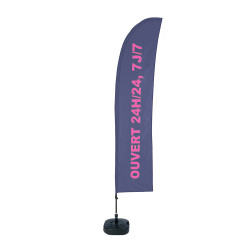 Beach Flag Budget Wind Komplett-Set Ouvert 24/7 Français