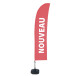 Beach Flag Budget Wind Komplett-Set Nouveau Rouge Français ECO
