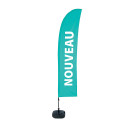Beach Flag Budget Wind Komplett-Set Nouveau Turquoise Français
