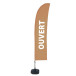 Beach Flag Budget Wind Komplett-Set Ouvert brun Français ECO