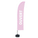 Beach Flag Budget Wind Complete Set Geopend Roze Frans ECO printmateriaal