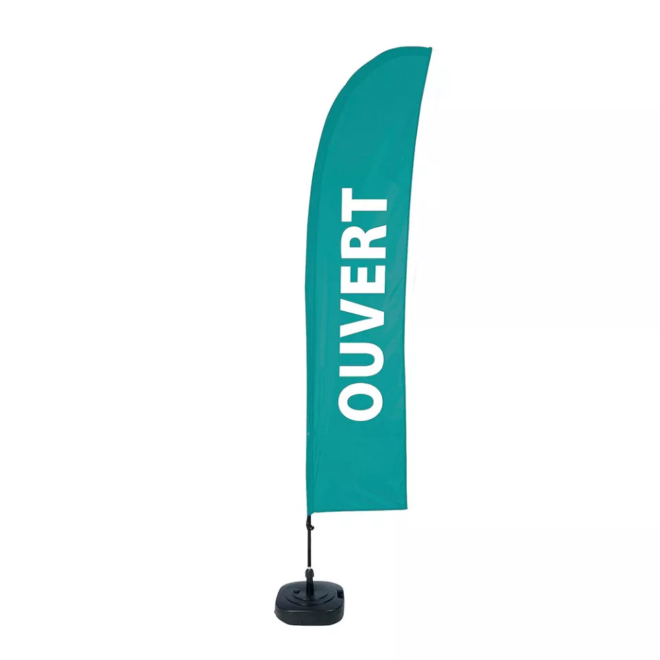Beach Flag Budget L Set WT Open Green...