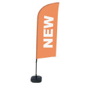 Ensemble Complet De Beach Flag Alu Wind Nouveau New Orange Anglais Réservoir D'eau