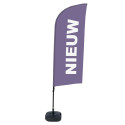 Ensemble Complet De Beach Flag Alu Wind Nouveau Violet Néerlandais Réservoir D'eau