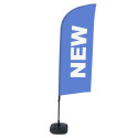 Beach Flag Alu Wind Complete Set Nieuw Blauw Engels