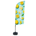 Ensemble Complet De Beach Flag Alu Wind Smoothies Citron ECO