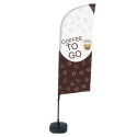 Ensemble Complet De Beach Flag Alu Wind Coffee To Go Anglais Réservoir D'eau