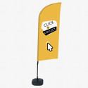 Beach Flag Alu Wind Complete Set Click & Collect Geel Engels