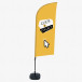 Ensemble Complet De Beach Flag Alu Wind Cliquez et Collectez Jaune Anglais