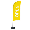 Beach Flag Alu Wind Complete Set Open Geel Engels ECO printmateriaal