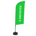 Ensemble Complet De Beach Flag Alu Wind Take Away Vert Français