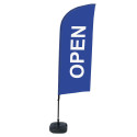 Beach Flag Alu Wind Complete Set Open Blauw Engels