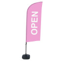 Ensemble Complet De Beach Flag Alu Wind Ouvert Rose Anglais Réservoir D'eau