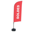 Ensemble Complet De Beach Flag Alu Wind Winde Rouge Français