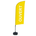 Ensemble Complet De Beach Flag Alu Wind Ouvert Jaune Français ECO