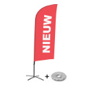 Beach Flag Alu Wind Complete Set Nieuw Rood Nederlands Kruisvoet