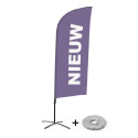 Ensemble Complet De Beach Flag Alu Wind Nouveau Violet Néerlandais Croissilion