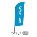 Beach Flag Alu Wind Complete Set Take Away Blauw Kruisvoet