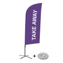 Ensemble Complet De Beach Flag Alu Wind Take Away Violet Croissilion