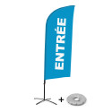 Ensemble Complet De Beach Flag Alu Wind Entrée Bleu Français Croissilion