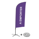 Ensemble Complet De Beach Flag Alu Wind Take Away Violet Français Croissilion