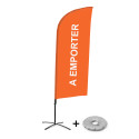 Ensemble Complet De Beach Flag Alu Wind Take Away Orange Français Croissilion
