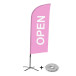 Ensemble Complet De Beach Flag Alu Wind Ouvert Rose Anglais Croissilion