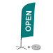 Beach Flag Alu Wind Complete Set Open Groen Engels/Nederlands Kruisvoet