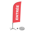 Ensemble Complet De Beach Flag Alu Wind Entrée Rouge Français Croissilion