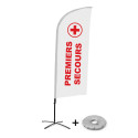 Ensemble Complet De Beach Flag Alu Wind Sortie Premiers Secours Français Croissilion