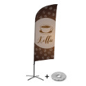 Beach Flag Alu Wind Complete Set Koffie Nederlands Kruisvoet