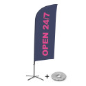 Beach Flag Alu Wind Complete Set Open 24/7 Engels Kruisvoet