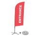 Ensemble Complet De Beach Flag Alu Wind Entrée Rouge Anglais Croissilion