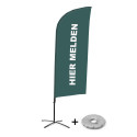 Beach Flag Alu Wind Complete Set Hier Melden Grijs Nederlands Kruisvoet